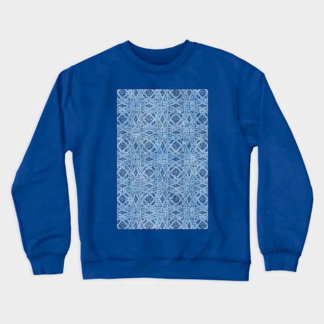 Monochrome Denim Blue Circles Crewneck Sweatshirt by micklyn